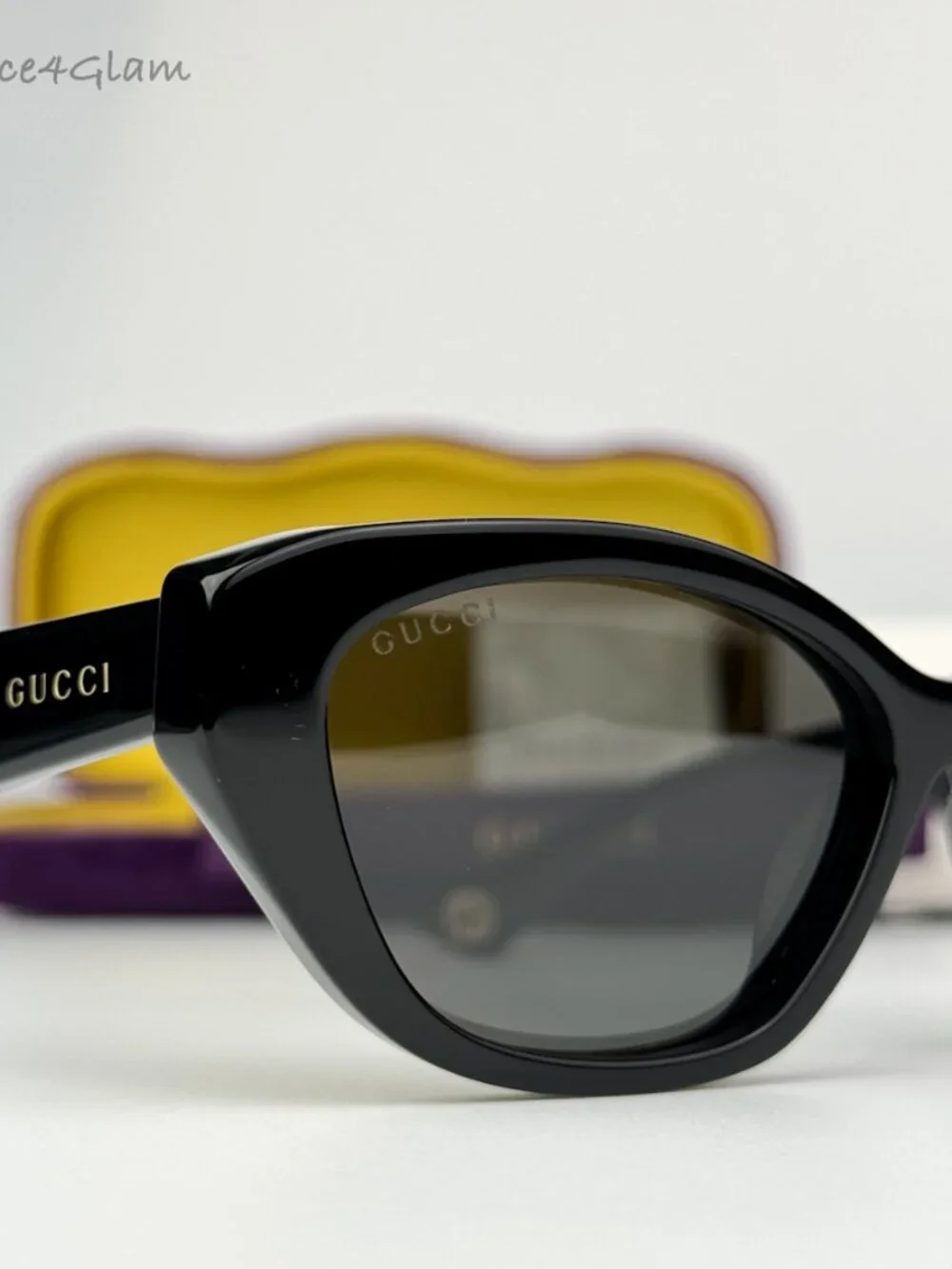 Gucci Women Sunglasses Black Grey Cat Eye GG1638S 001 NEW AUTHENTIC - Picture 9 of 13